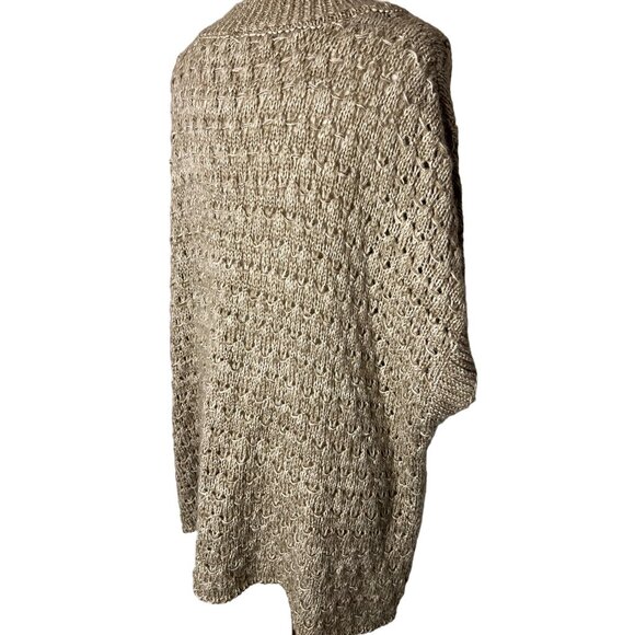 Coco Carmen sweater poncho open knit square V-neck One size pull over - Picture 5 of 12